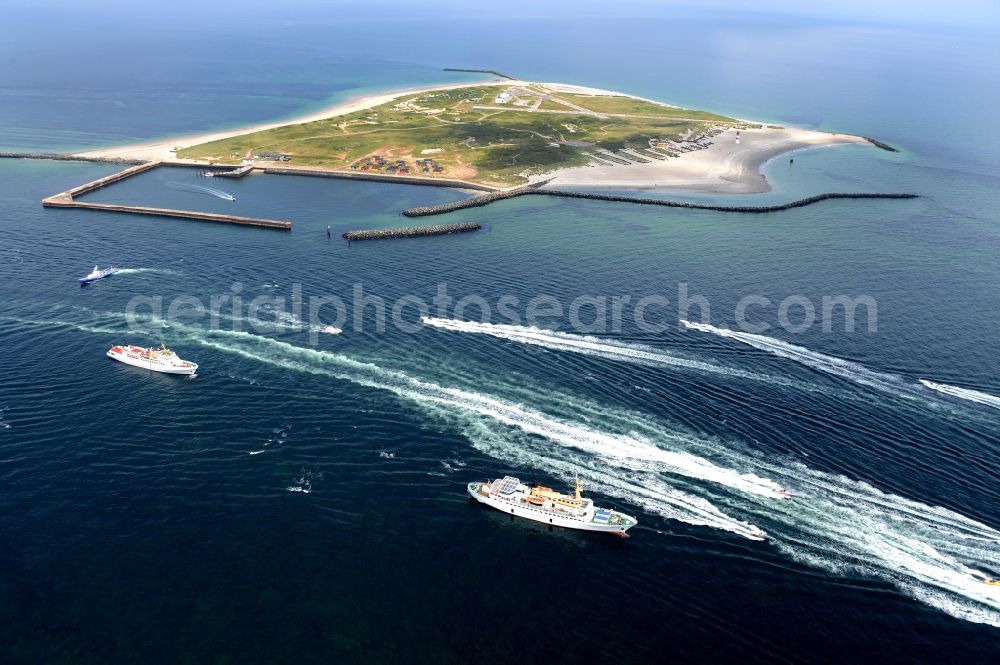 Aerial photograph Helgoland - The island of Helgoland in the North Sea to the port area in Schleswig-Holstein