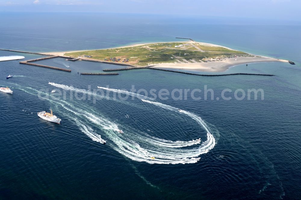 Helgoland from above - The island of Helgoland in the North Sea to the port area in Schleswig-Holstein