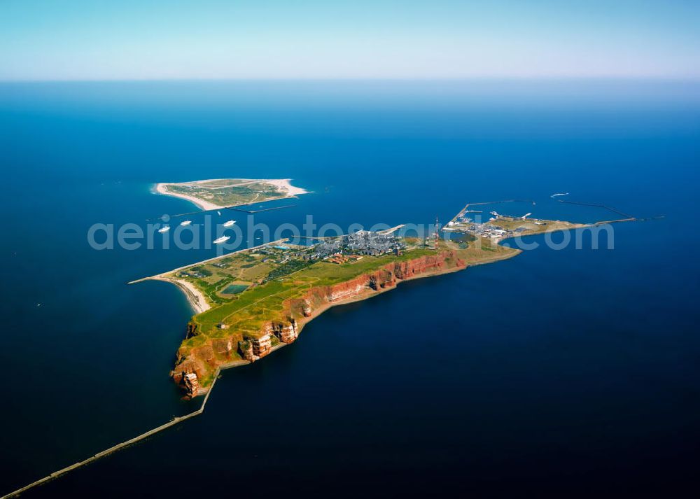 Helgoland from above - Heligoland is a small German archipelago in the North Sea. Formerly Danish and British possessions, the islands are located in the Heligoland Bight ( part of the German Bight ) in the south-eastern corner of the North Sea