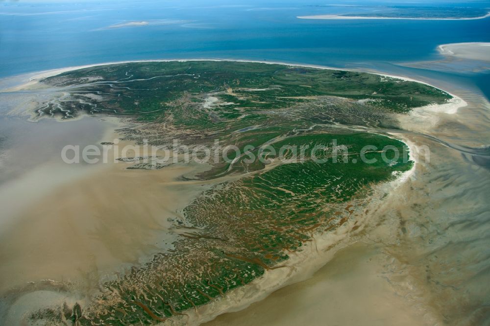 Aerial image Memmert - Memmert is an uninhabited East Frisian island of Juist southwest and east of Borkum in the Osterems in East Friesland. Since 1986, Memmert is part of the protection zone I in the National Park Wadden Sea. The island is now home to protected species