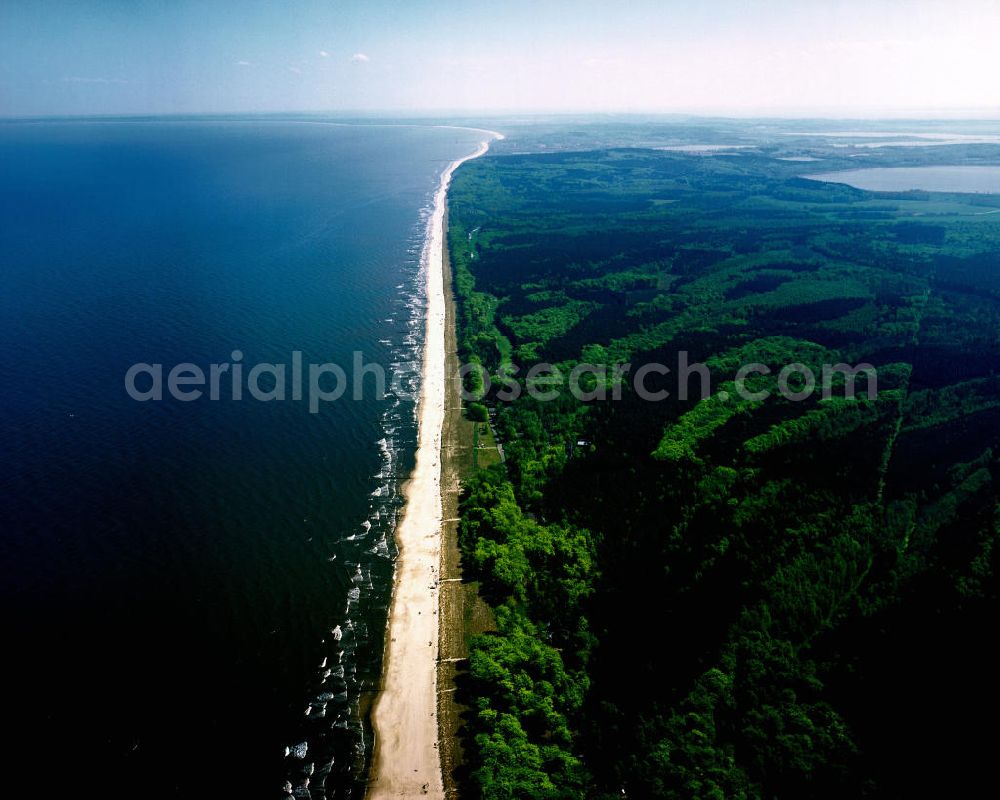 Usedom from above - Usedom is a Baltic Sea island on the border between Germany and Poland. It is situated north of the Szczecin Lagoon estuary of the River Oder in Pomerania. Most of the island belongs to the German district of Vorpommern-Greifswald in the Federal State of Mecklenburg-Vorpommern, with the exception of the eastern part and the city of ?winouj?cie which is in Polish West Pomeranian Voivodeship