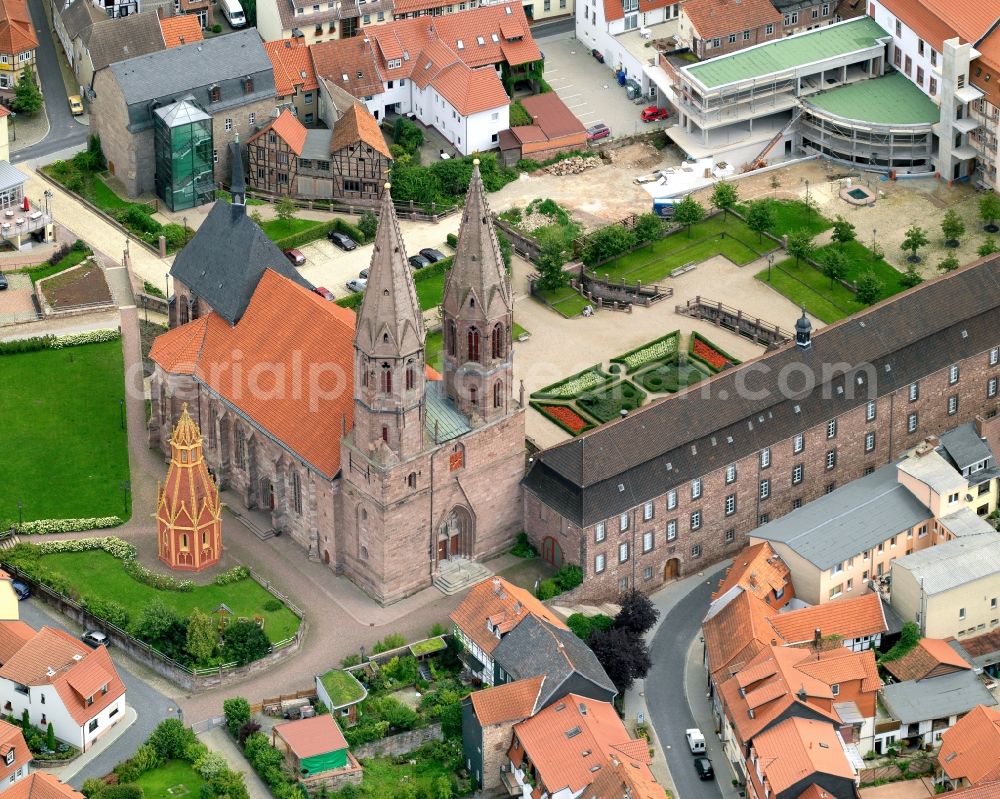 Heilbad Heiligenstadt from above - St. Mary's is a Catholic parish church in the center of Heiligenstadt in Thuringia Eichsfeld. Unlike the parish church of St Giles historic New Town it is also called Old Church