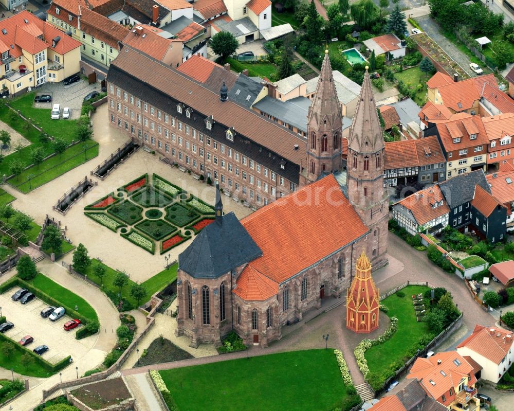 Heilbad Heiligenstadt from the bird's eye view: St. Mary's is a Catholic parish church in the center of Heiligenstadt in Thuringia Eichsfeld. Unlike the parish church of St Giles historic New Town it is also called Old Church