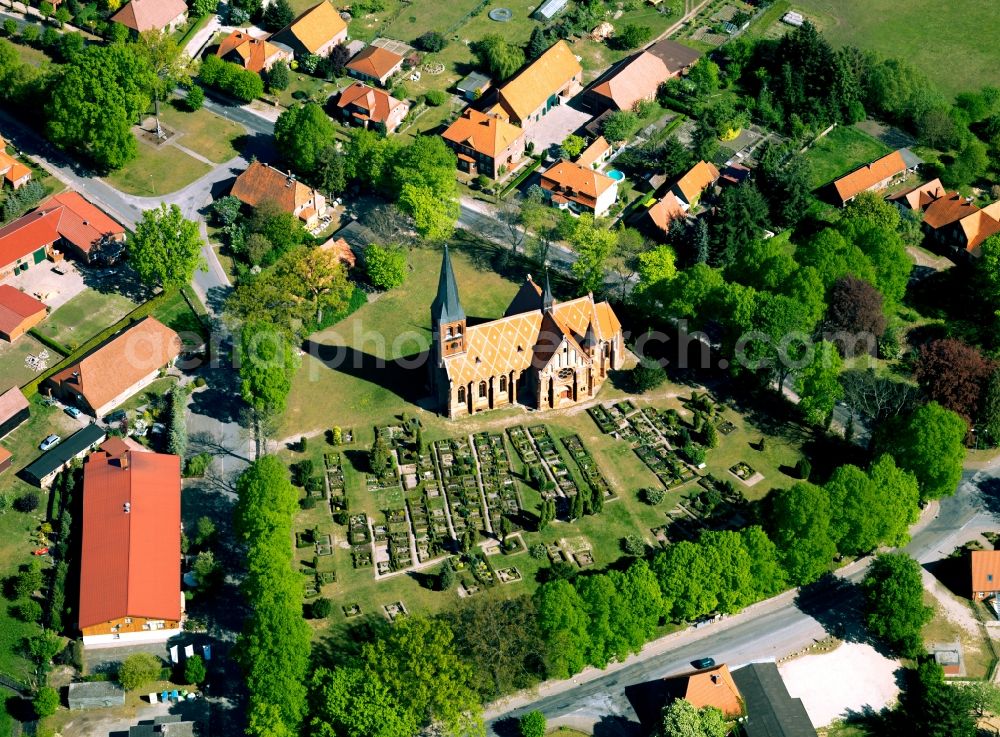 Picher from the bird's eye view: The Church of Picher is first mentioned in 1319th Its construction dates from the 13th century. It was rebuilt several times and pulled down in 1875 due to disrepair and due to the small space available and then replaced by a larger building in the Gothic Revival style