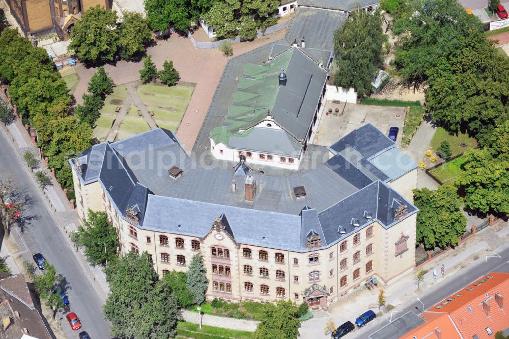 Aerial photograph Wittenberg - View of the community college in the Geschwister Scholl street at the corner of Falk street in Wittenberg