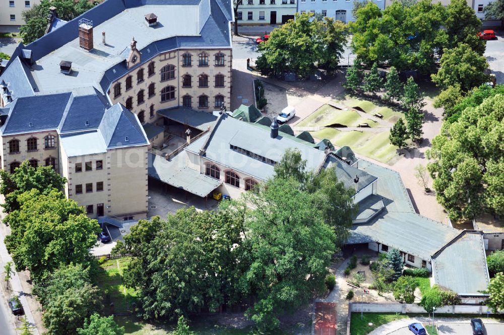 Wittenberg from the bird's eye view: View of the community college in the Geschwister Scholl street at the corner of Falk street in Wittenberg