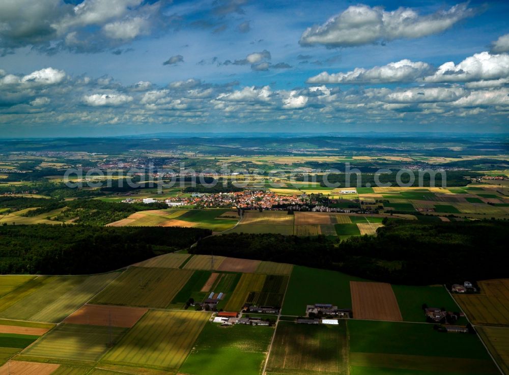 Markgröningen from the bird's eye view: The landscape surrounding the town of Markgröningen in the Ludwigsburg district of the state of Baden-Württemberg. The area is also called Strohgäu. Because of its very nutritious earth, it is renowned for its agriculture, such as the cultivation of sugar beets. The earth in the region contains loam. Therefore the region is also called loam flatlands