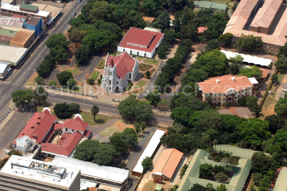 Aerial image RUSTENBURG - View of the surroundings of the Moedergemeente church in Rustenburg, South Africa