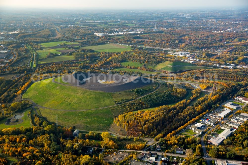 Aerial image Gladbeck - The Mottbruchhalde in Gladbeck in North Rhine-Westphalia. North of Mottbruchhalde is the nature reserve (NSG) Natroper field