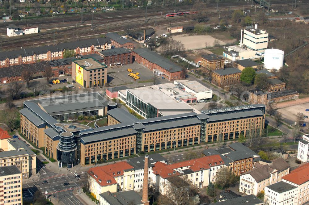 Magdeburg from the bird's eye view: Bilick auf die Oberfinanzdirektion in Magdeburg. Sie ist als Behörde dem Ministerium der Finanzen des Landes Sachsen-Anhalt untergeordnet. Kontakt: Oberfinanzdirektion Magdeburg, 39013 Magdeburg, poststelle@ofd.mf.sachsen-anhalt.de