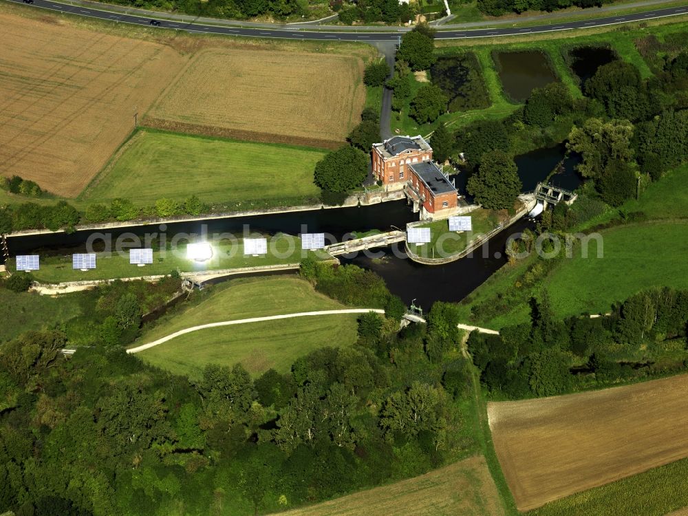 Aerial photograph Forchheim - The solar energy plant in Forchheim in the Oberfranken region in the state of Bavaria. The photovoltaic plants are within and outside the city limits and are essential parts of the landscape