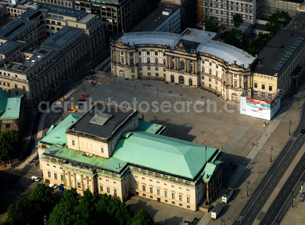 Aerial photograph Berlin - View of the Staatsoper Unter den Linden, the Bebelplatz, the faculty of law et alii