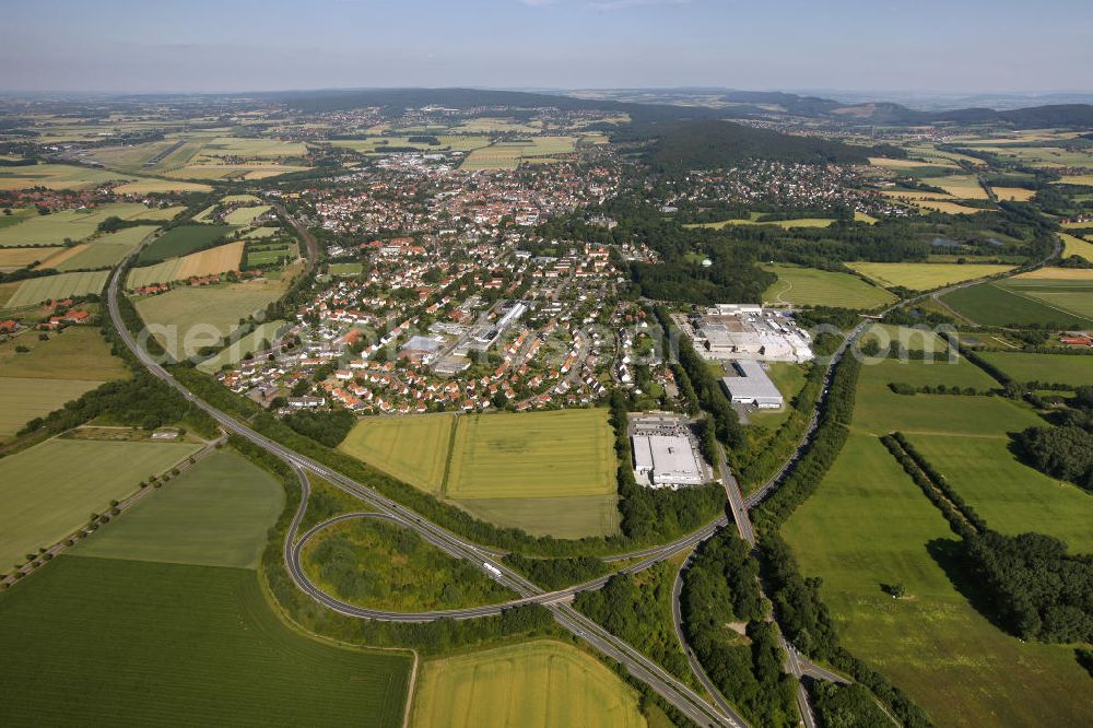 Aerial photograph BÜCKEBURG - Bückeburg is a town in Lower saxony in the Schaumburg county. It is located near the country road B 65 and the Harl ridge