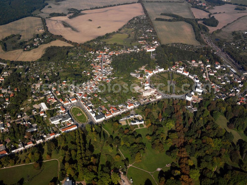 Putbus from the bird's eye view: Putbus is a town of the district of Pomerania-Rügen in Mecklenburg-Western Pomerania. Putbus is the youngest city of Rügen and the oldest seaside resort on the island. It was founded in 1810 by William I, Prince Malte of Putbus. From the white-painted houses is derived the name White City. Since 1997, the city is officially a health resort