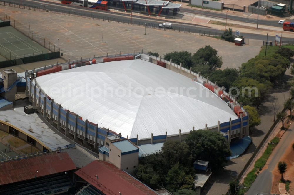 JOHANNESBURG from above - The Standard Bank Arena in Johannesburg, South Africa. The arena is designed for indoor sports and concerts. It has a capacity of 5,000 people. In 2010, the arena was one of the venues of the soccer world cup