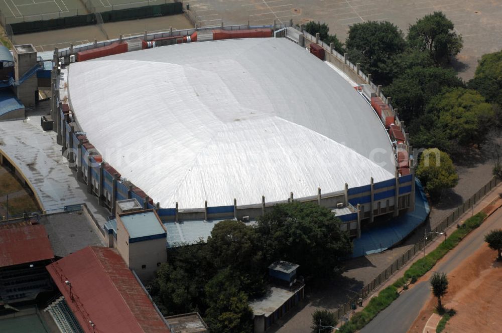 Aerial image JOHANNESBURG - The Standard Bank Arena in Johannesburg, South Africa. The arena is designed for indoor sports and concerts. It has a capacity of 5,000 people. In 2010, the arena was one of the venues of the soccer world cup