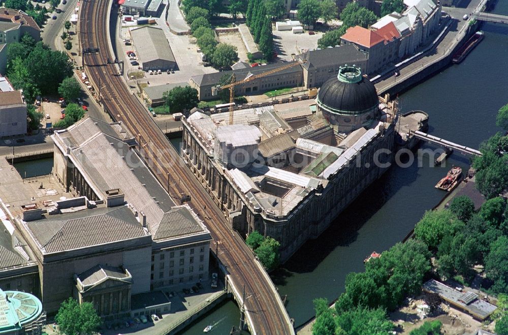 Berlin from the bird's eye view: The Museum Island with the Bode Museum and the Pergamon Museum in 1999, a UNESCO World Heritage Site. The Museum Island is one of the most popular and most visited attractions in Germany