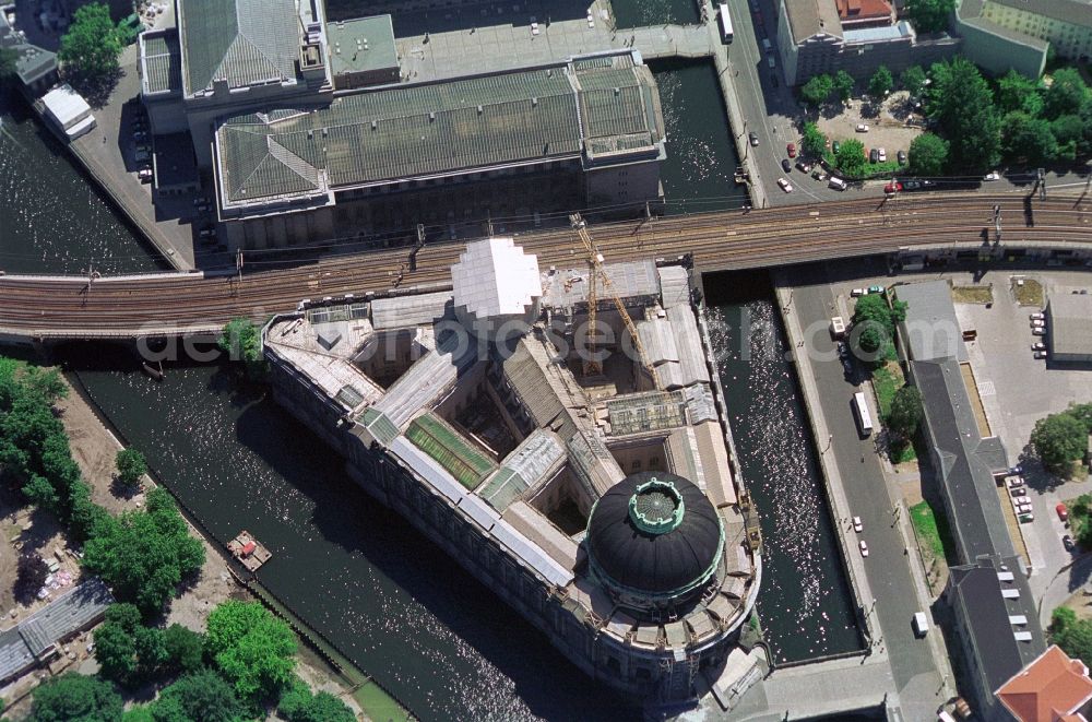 Aerial image Berlin - The Museum Island with the Bode Museum and the Pergamon Museum in 1999, a UNESCO World Heritage Site. The Museum Island is one of the most popular and most visited attractions in Germany