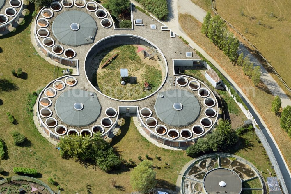 Berlin from the bird's eye view: The billeting areas for dogs at the animal shelter, also known as the city of animals, in Berlin in Germany