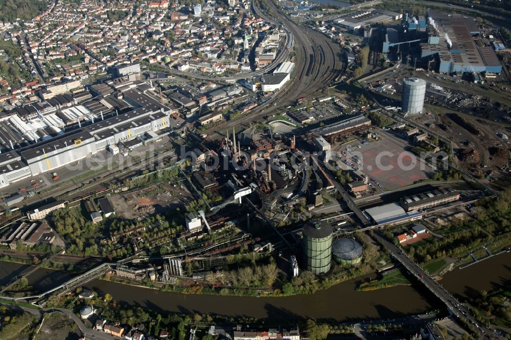 Aerial image Völklingen - The Völklingen Ironworks the state of Saarland, UNESCO World Heritage Site