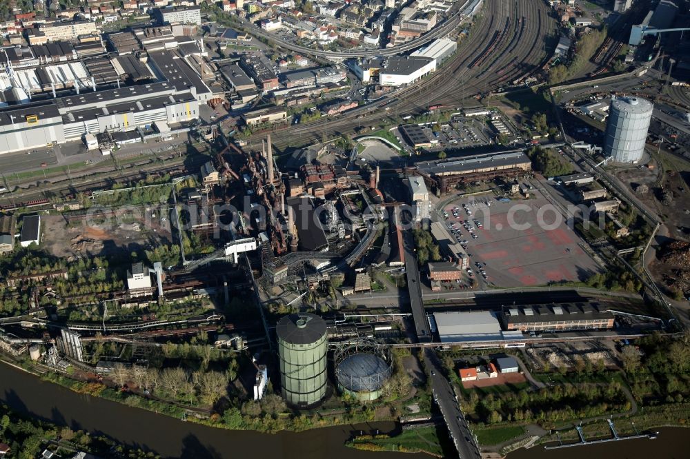 Aerial photograph Völklingen - The Völklingen Ironworks the state of Saarland, UNESCO World Heritage Site