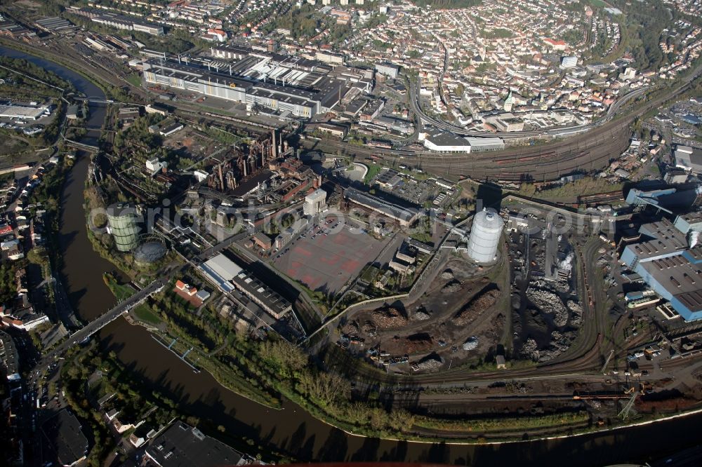 Völklingen from above - The Völklingen Ironworks the state of Saarland, UNESCO World Heritage Site