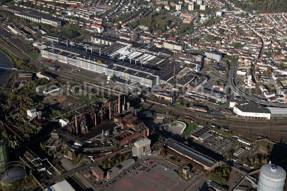 Aerial image Völklingen - The Völklingen Ironworks the state of Saarland, UNESCO World Heritage Site