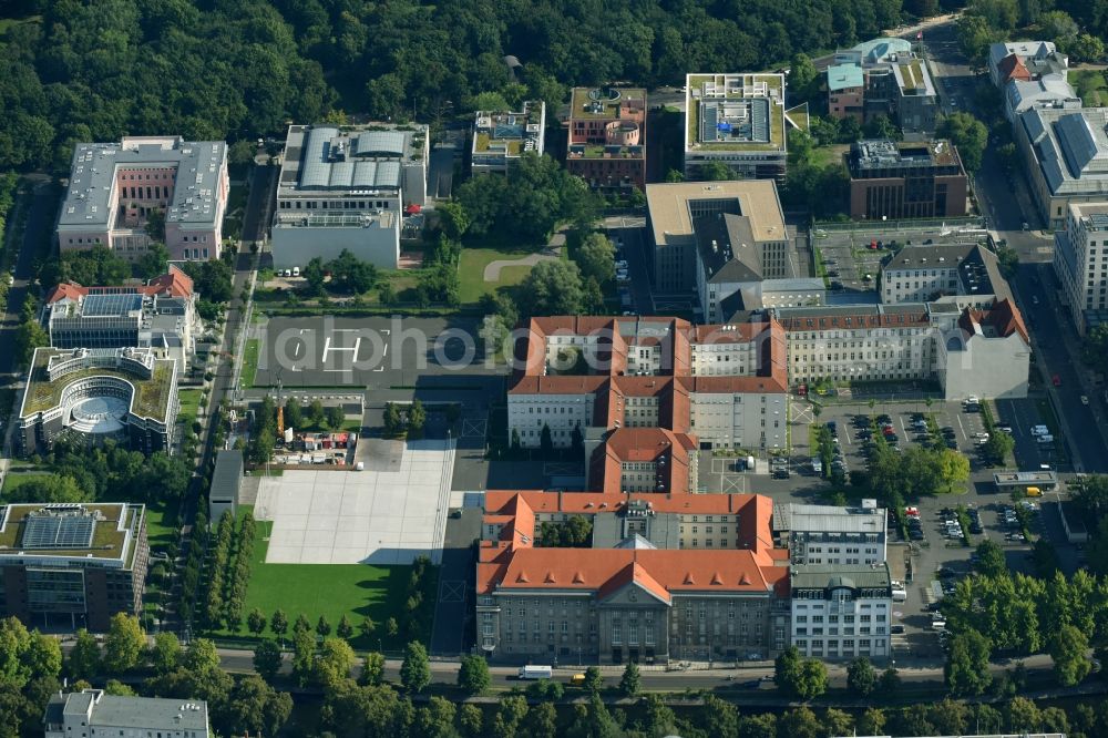 Berlin from the bird's eye view: View of the ministry of defence in the Bendlerblock area of the Tiergarten part of Berlin in Germany