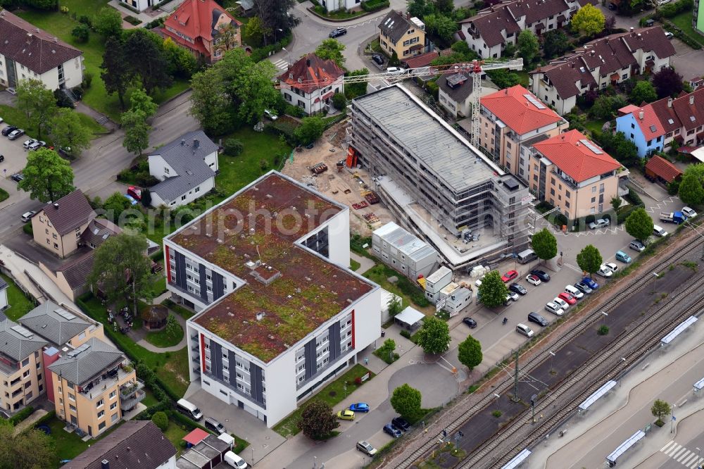 Aerial image Schopfheim - Construction site Dietrich Bonhoeffer House of the ESW, Evangelisches Sozialwerk Wiesental at the nursing home Georg-Reinhardt-Haus in Schopfheim in the state Baden-Wurttemberg, Germany