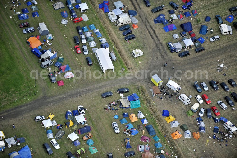 Marne from above - Blick auf den Campingplatz des Dithmarscher Rockfestivals in Marne. View of the campsite of the Dithmarschen Rock Festival in Marne.