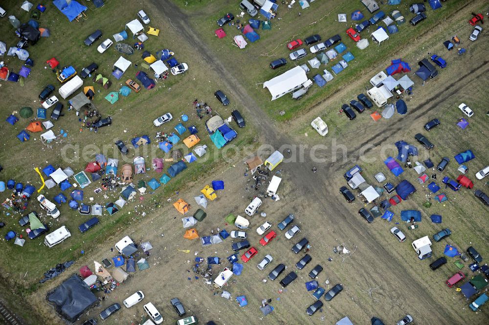 Marne from above - Blick auf den Campingplatz des Dithmarscher Rockfestivals in Marne. View of the campsite of the Dithmarschen Rock Festival in Marne.