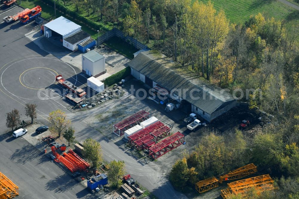 Sülzetal from above - Building and production halls on the premises of DKM Dodendorfer Kunststoff- and Metalltechnik GmbH Am Bahnhof in the district Dodendorf in Suelzetal in the state Saxony-Anhalt, Germany