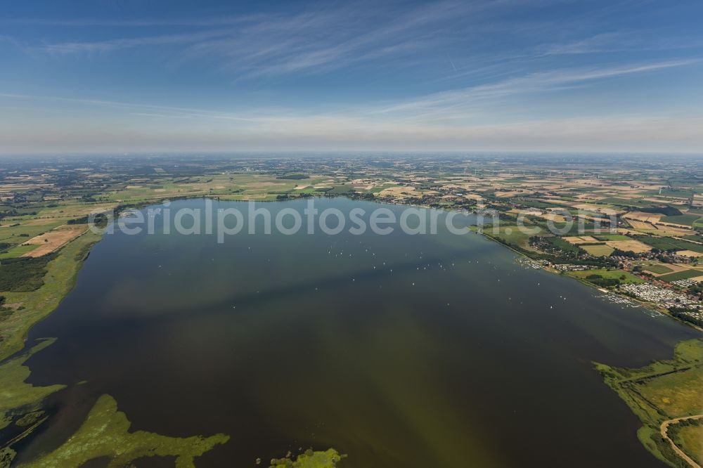 Aerial photograph Lembruch - Fisheyeview at the Dümmer Lake near Lembruch in Dümmerland in the federal state of North Rhine-Westphalia NRW