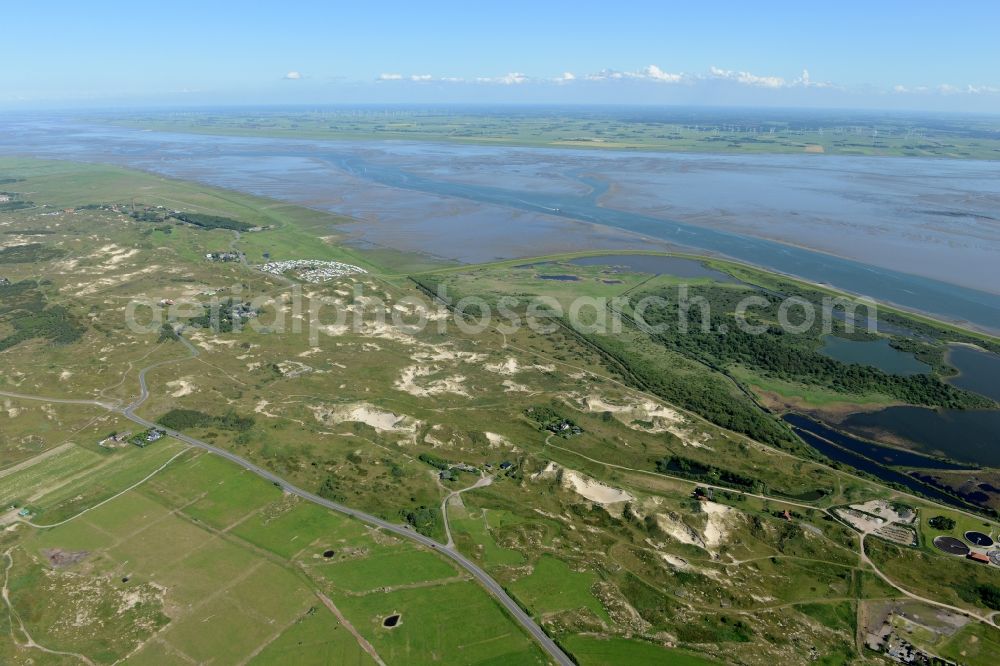 Aerial image Norderney - Dunes, Fields and Trees on the Island Norderney in the state Lower Saxony