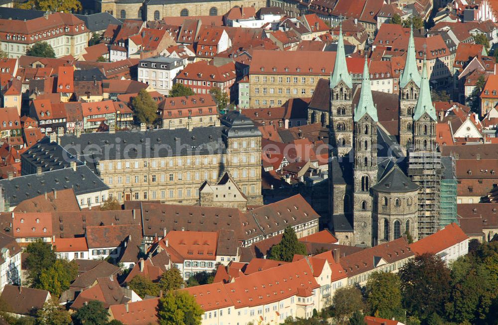 Aerial photograph Bamberg - Blick auf den Bamberger Dom. Bamberg cathedral.