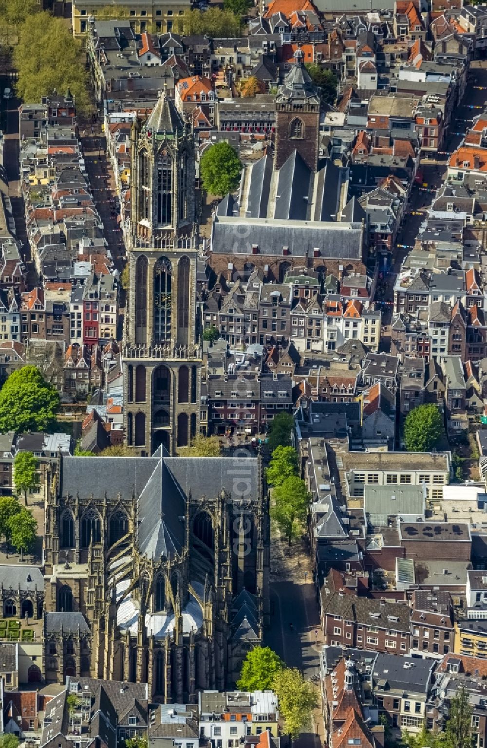 Utrecht from above - Dom and Domkerk - Tower in the old town of Utrecth in Holland - Netherlands