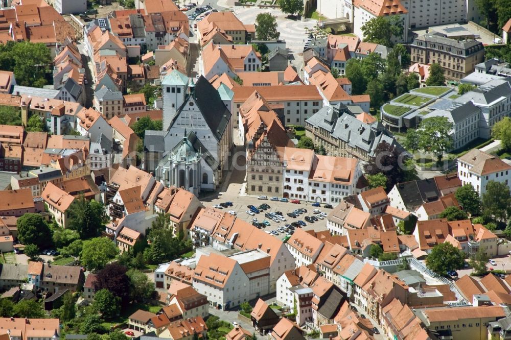 Aerial image Freiberg - Freiberg Cathedral in Central Saxony, Saxony State