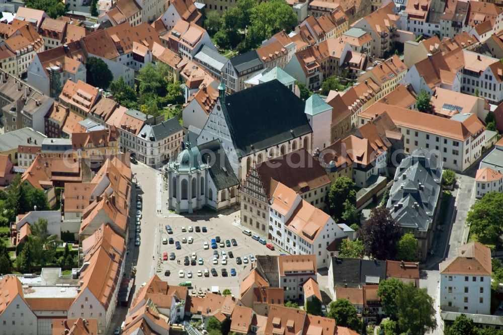 Aerial photograph Freiberg - Freiberg Cathedral in Central Saxony, Saxony State