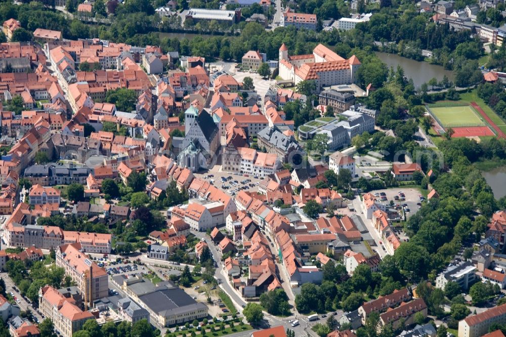 Freiberg from above - Freiberg Cathedral in Central Saxony, Saxony State