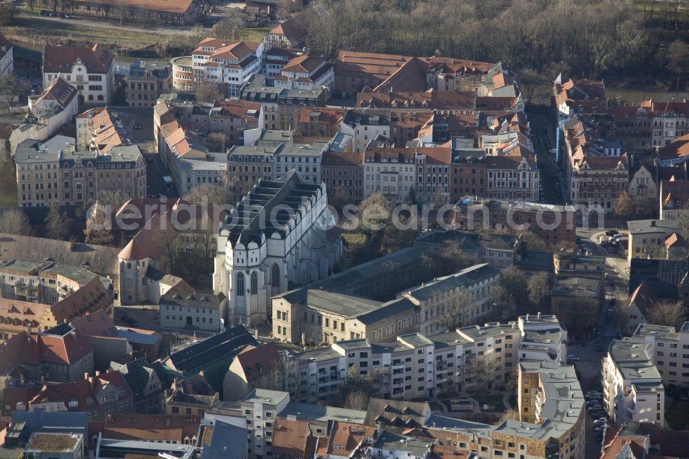 Halle from the bird's eye view: View of the Cathedral to Halle, workplace by Georg Friedrich Händell in Halle, Saxony-Anhalt