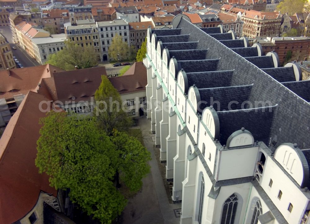 Aerial photograph Halle / Saale - The church was originally built as an abbey by a mendicant order