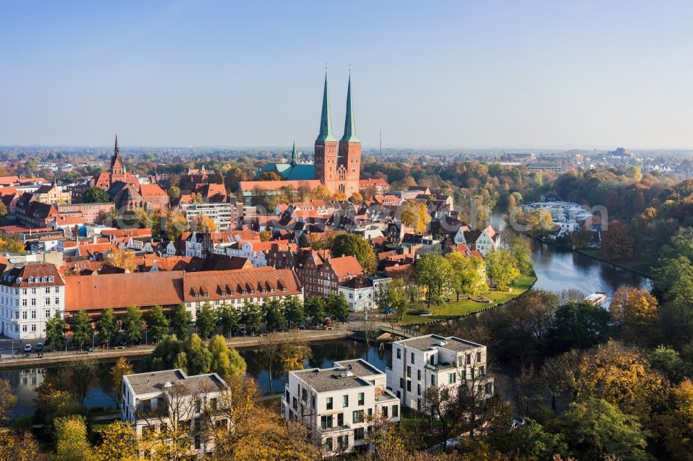 Aerial photograph Lübeck - Luebeck Cathedral in Schleswig-Holstein