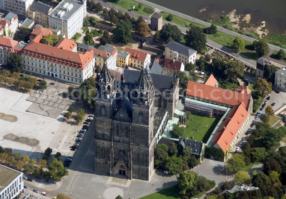 Magdeburg from the bird's eye view: Cathedral of Magdeburg in Saxony-Anhalt