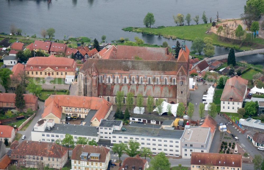 Hansestadt Havelberg from the bird's eye view: View of the Cathedral St. Marien in the Hanseatic City of Havelberg in Saxony-Anhalt