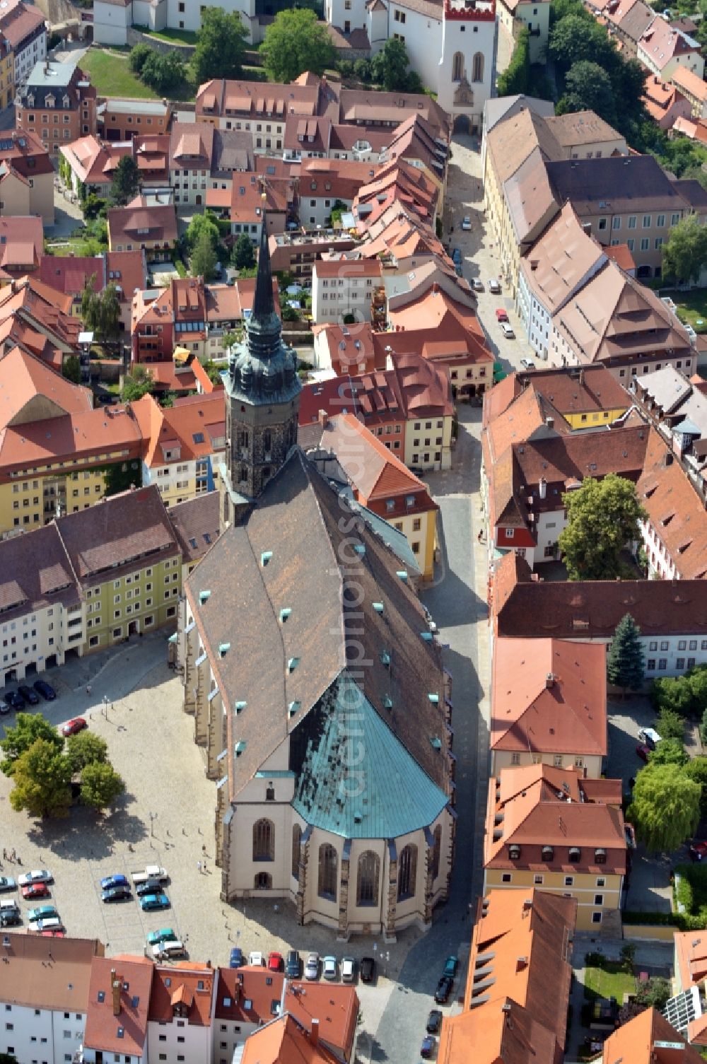 Aerial photograph Bautzen - View of the Cathedral of Sankt Peter in Bautzen in the state Saxony