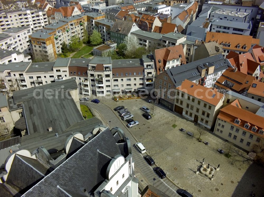 Halle / Saale from the bird's eye view: Cathedral Square in the center of the old town of Halle in Saxony-Anhalt