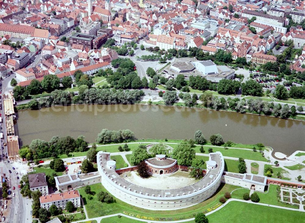 Ingolstadt from above - Donaubühne Reduit Tilly im Klenzepark in Ingolstadt.