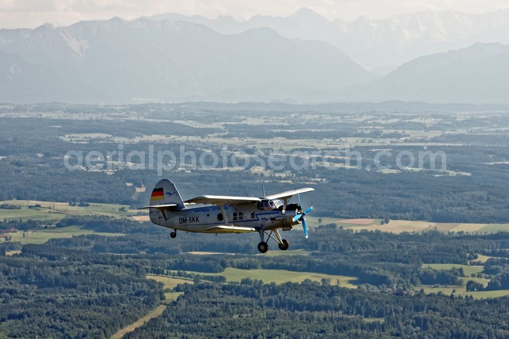 Aerial photograph Weilheim - Double-decker aircraft Antonov AN - 2