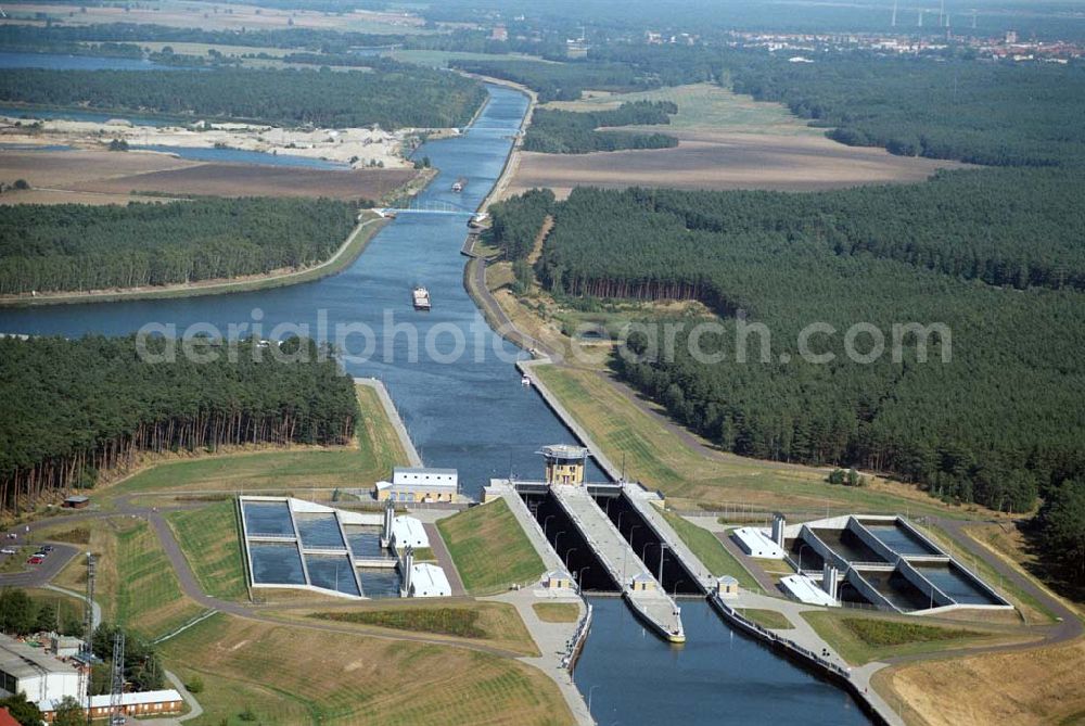 Hohenwarthe from above - Blick auf die Doppelschleuse Hohenwarthe