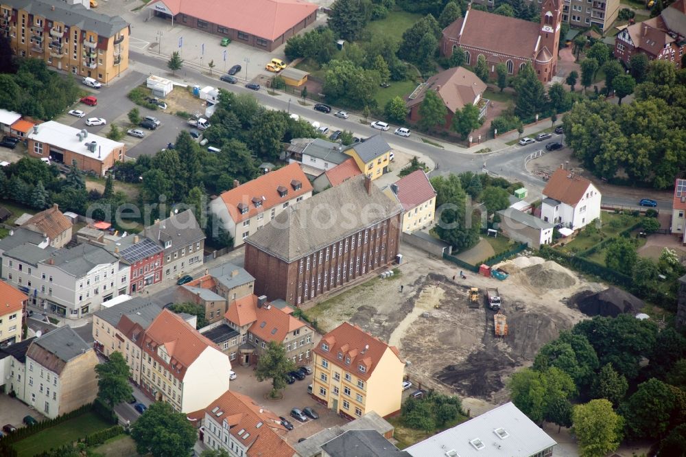 Aerial photograph Finsterwalde - Double sports hall in Finsterwalde in Brandenburg